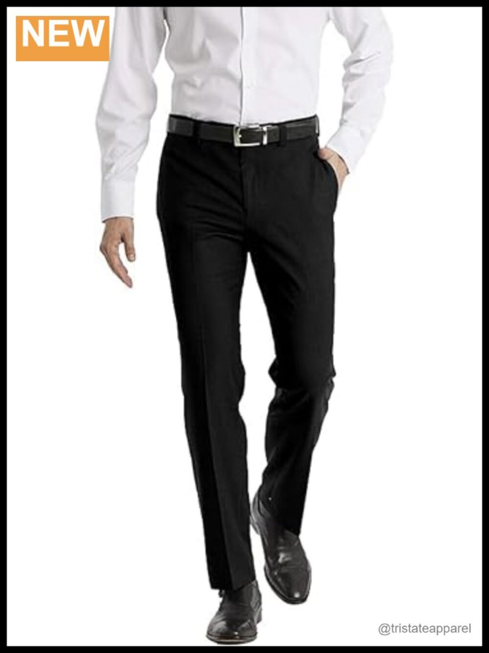 Modern Fit Dress Pants with Performance Stretch Fabric, Flat Front,